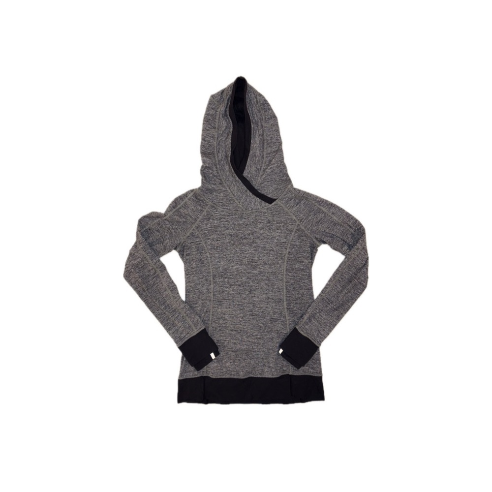 Lululemon Think Fast Hoodie Space Dye Camo Black Dark Slate Black Gray - Size 6